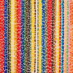 A series of colorful bands, each with white between them.