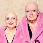 Two bald pink mink coats.