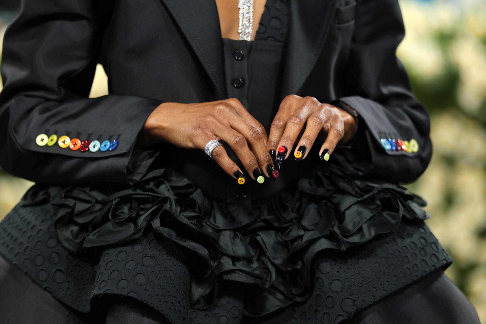 Images may contain adult accessories jewelry ring finger fingers and nails