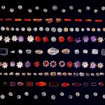 Dozens of Indian gemstones are arranged, including flowers-like shapes, laid on a black surface. They include amethyst, coral, garnet, pearl, rock crystals, shells and gold, either working in the form of pendants, beads and other ornaments or in their natural form. Images of the Piprahwa gem come from a list on Sotheby's website at a Hong Kong auction on May 7. The gem is expected to sell for $100 million, and the price in Hong Kong is about $100 million, or about $12.9 million. Image by Sotheby's.