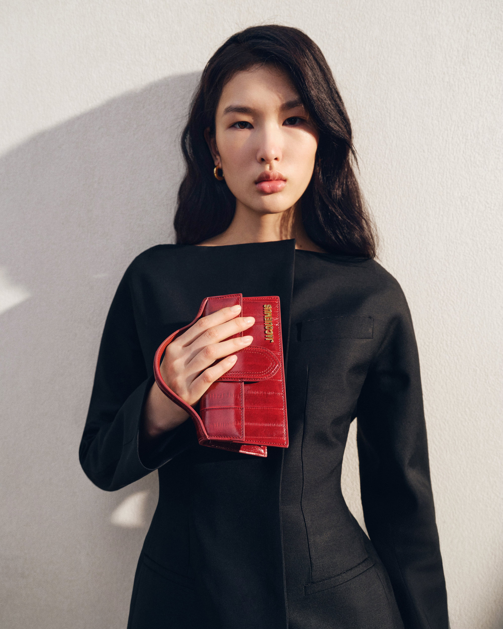 Images may contain Du Juan adult clothing dress formally wearing a long-sleeved jacket with face and head
