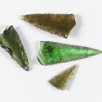 Four of the ten glass spears were returned by the Fowler Museum. Provided by the Fowler Museum at UCLA.