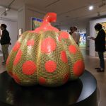 Hong Kong, China - March 20: "pumpkin" The sculpture of Japanese artist Yayoi Kusama is on display before the Modern and Modern Auction at Sotheby's Hong Kong Maison, Hong Kong, China, on March 20, 2025. (Photos of Chen Niannuo/China News Service/VCG via Getty Images)