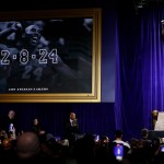 LOS ANGELES, CA - February 8: The statue of Kobe Bryant was unveiled on February 8, 2024 at the Crypto.com Arena in Los Angeles, California. Note to the User: The User expressly acknowledges and agrees that by downloading and/or using this Photo, the User agrees to the terms and conditions of the Getty Images License Agreement. (Photo by Ronald Martinez/Getty Images)