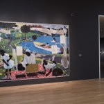 Black children and women having picnic painting.