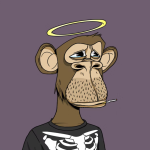 Image of sad monkey smoking.