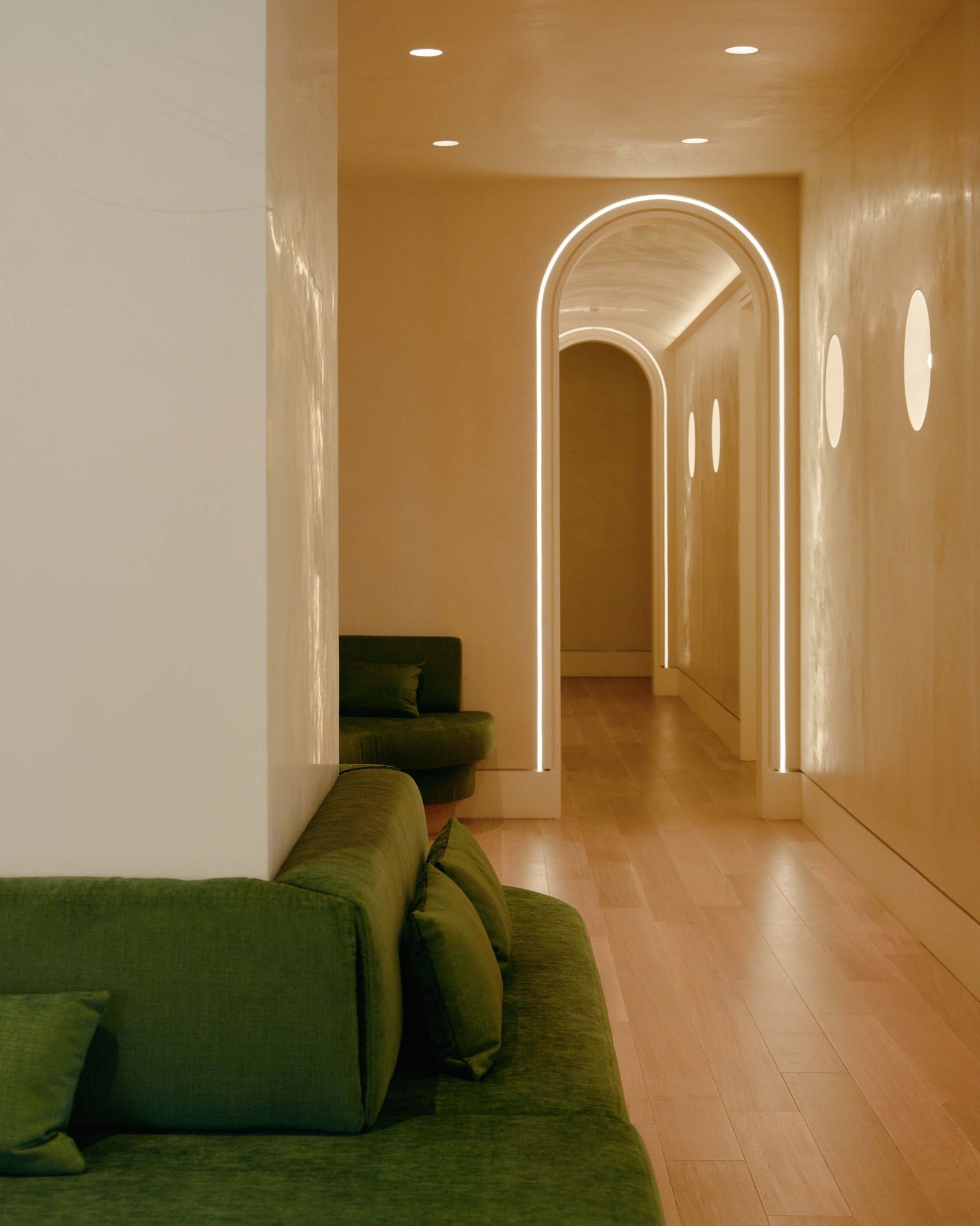 Images may contain interior design floor sofa furniture floor building building living room and room