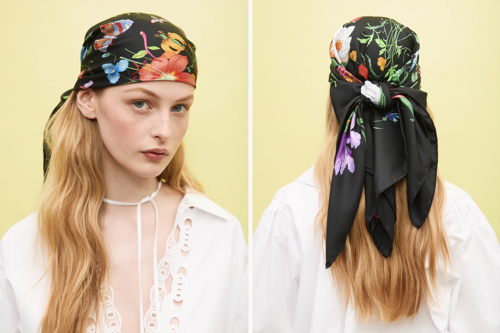 Images may contain accessories, headscarf, adult clothing, scarf, jewelry, necklace and hat