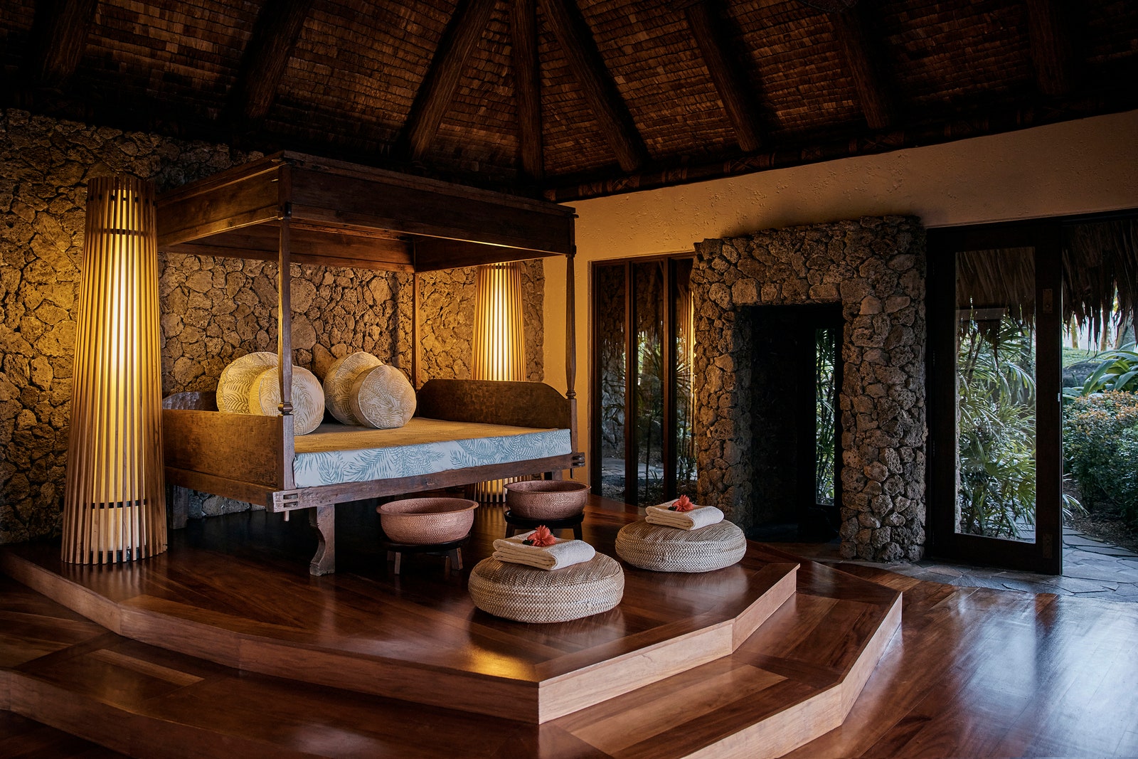 Images may contain wooden hardwood interior design architecture hotel hotel hotel colored wood and bed