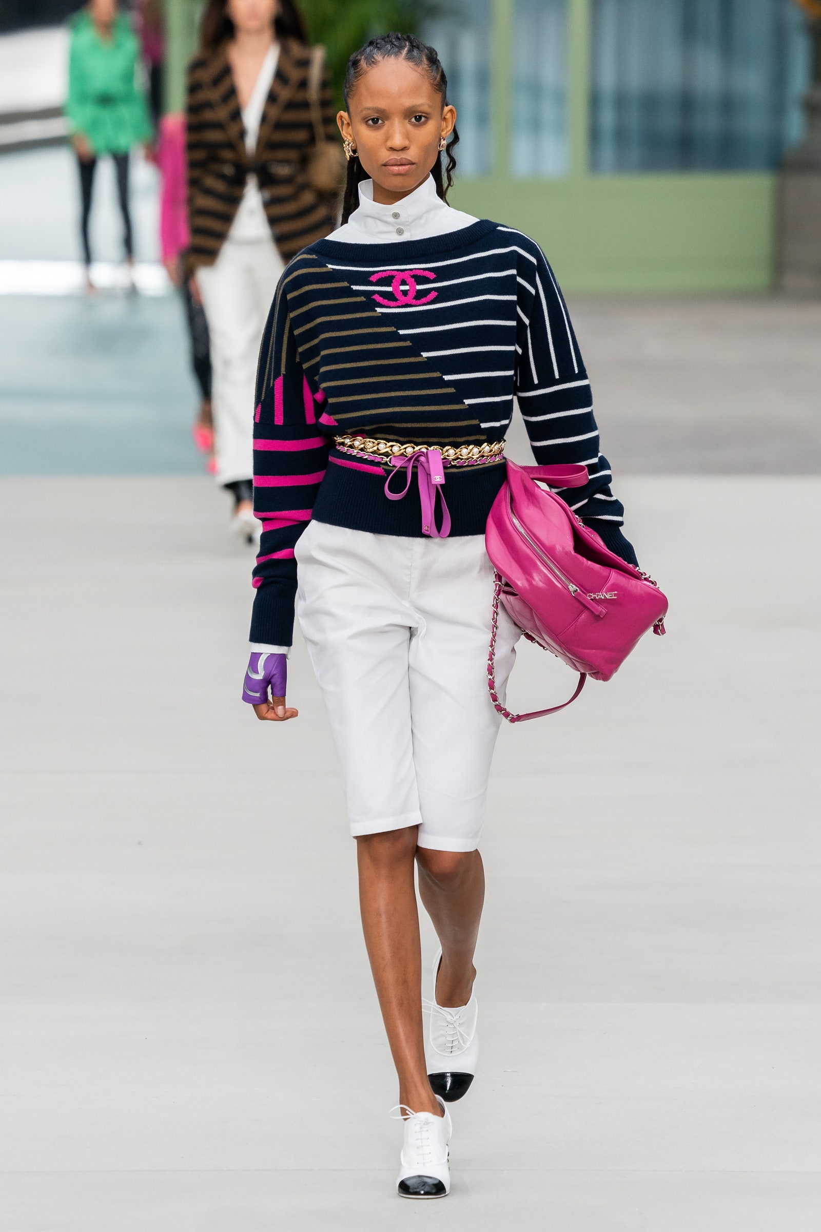 Images may contain Bill Kenney clothing shorts adult accessories bag handbag long sleeves and sleeves