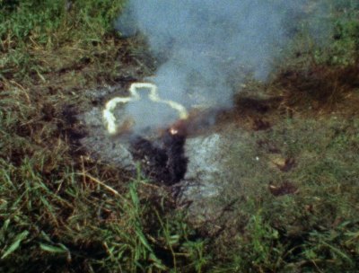 Images of the outline of the character that emits smoke. 