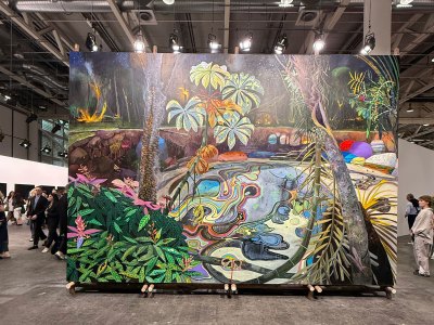 Large-scale landscape painting.