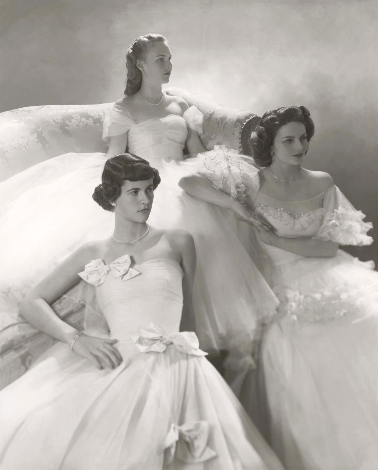 Images may contain Kay Hammond clothing stylish formal wear dress wedding dress adult and face