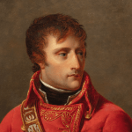 Painting of a man in a red coat.