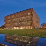 The exterior of the Smithsonian National Museum of African American History and Culture in Washington, DC