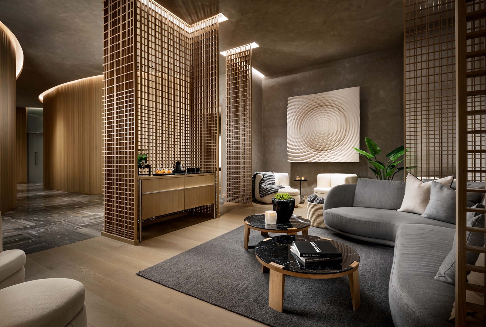 Images may contain interior interior design home decoration architecture building furniture living room and plants