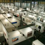 A conference center with fair stalls.