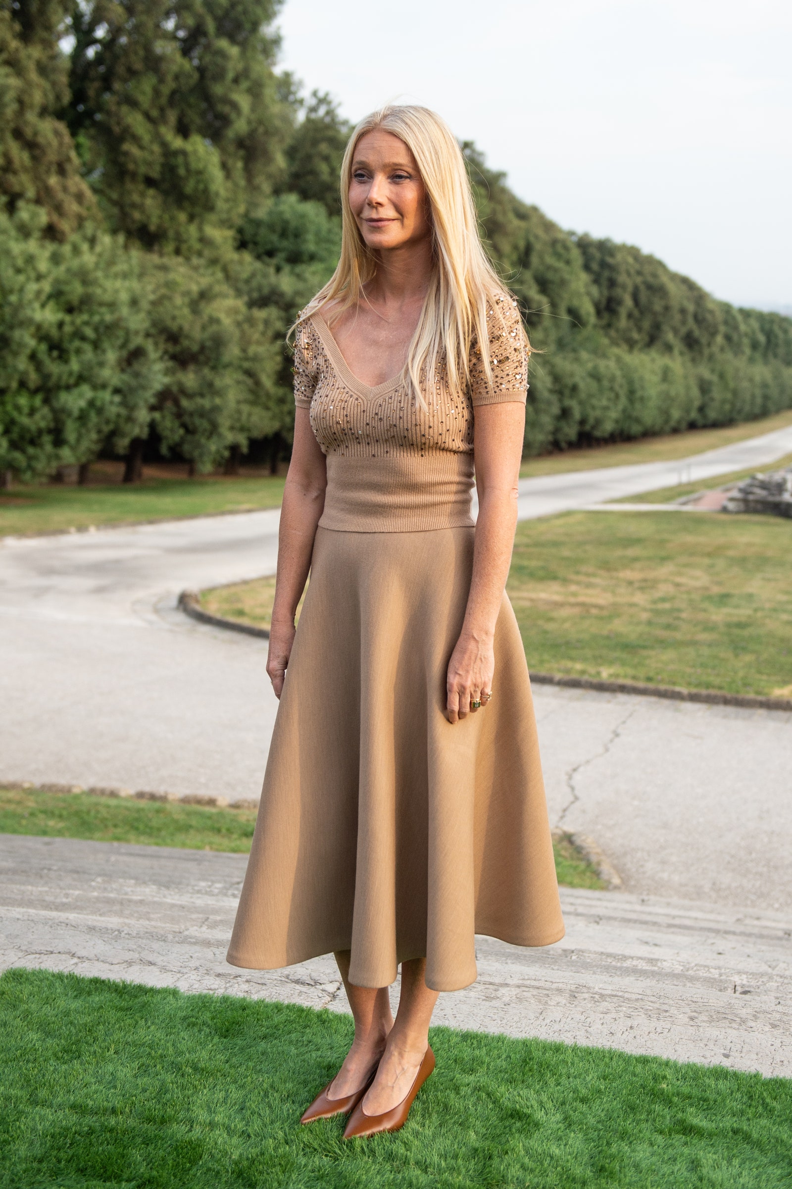 Caserta, Italy June 17 Gwyneth Paltrow participated in the Max Mara Cruise fashion show at Reggia di Caserta on June 17, 2025.