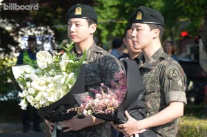 Jimin and Jung Kook of BTS appeared in Yeoncheon, South Korea after being forced to serve in the military on June 11, 2025.