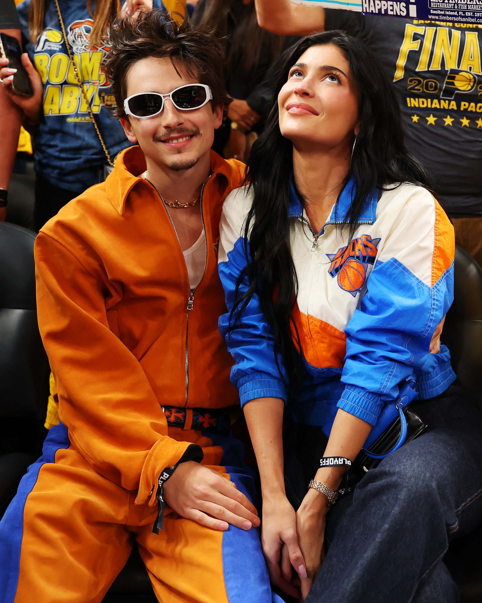 Timothe Chalamet Kylie Jenner competed in Game 6 of the 2025 NBA Playoff Eastern Conference Finals.