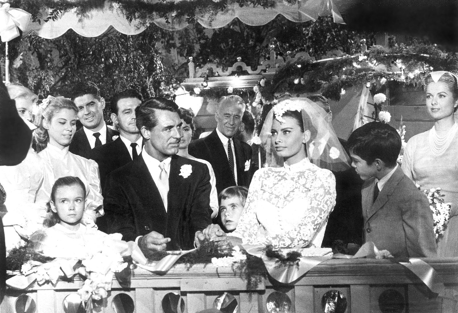 Images may contain Cary Grant Sophia Loren Martha Hyer Murray Hamilton Paul Petersen Cary Grant and Mack Sennett