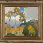 Victor Higgins, Aspens, c. 1932, oil on canvas, 12 x 14 inches. Harwood Museum of Art Collection.