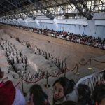 Visitors gather in 2025 to see the Terracotta Warriors and Horses Museum in Xi'an, Shaanxi Province, China.