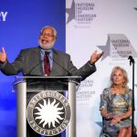 WASHINGTON, D.C. - Jan. 25: Smithsonian Institution Secretary Lonnie Bunch speaks at an event to put First Lady Jill Biden’s Inauguration Day at the Smithsonian National Museum of American Museion on January 25, 2023 at the Smithsonian National Museum of American Museion in Smithsonian National History. Introducing the first lady’s inaugural costume at Smithsonian is a tradition dating back to Helen Taft in 1912.
