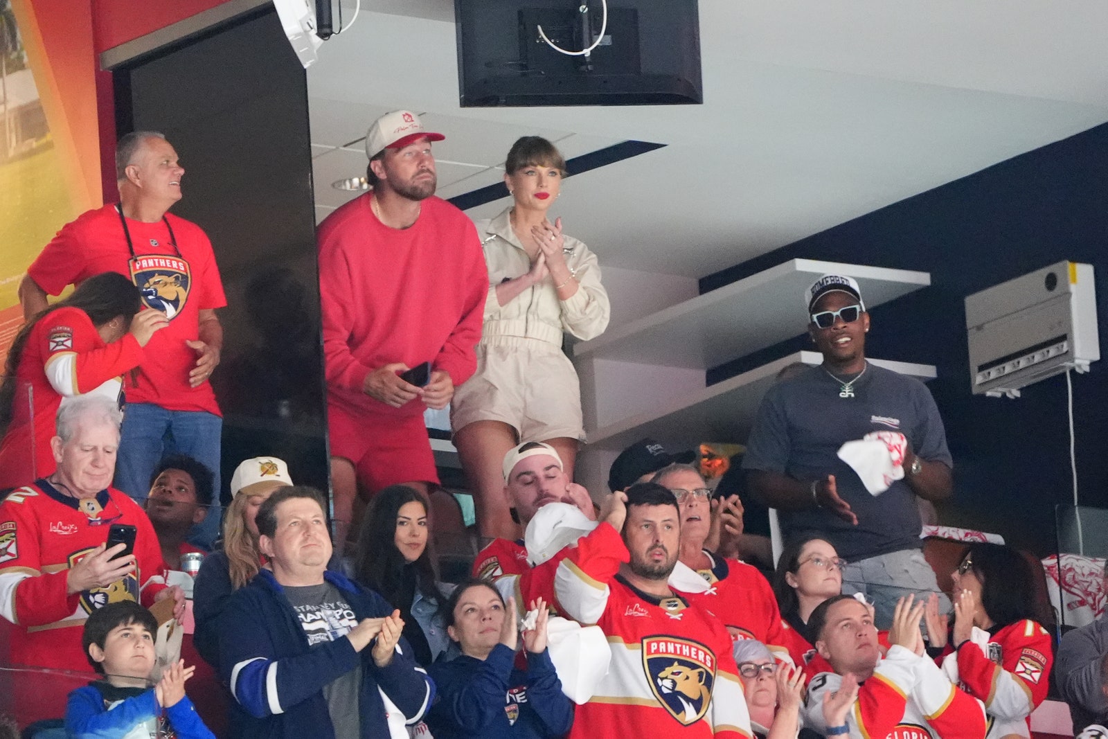 NFL player Travis Kelce and singer Taylor Swift saw it in Game 4 of the 2025 Stanley Cup...