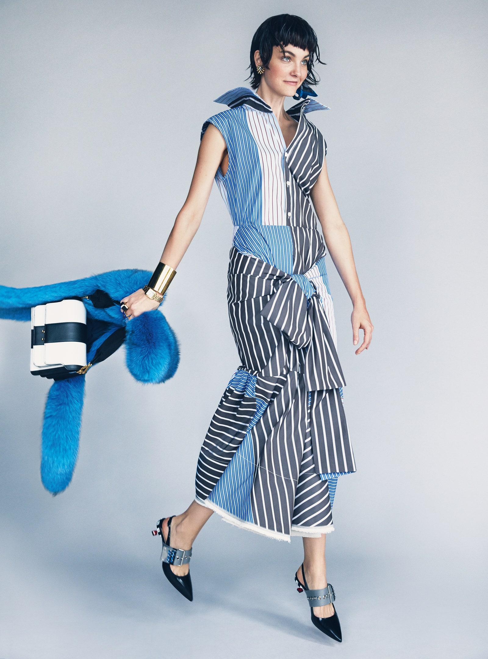 Images may contain Caroline Trentini clothing shoes high heels adult sandal covers and pants