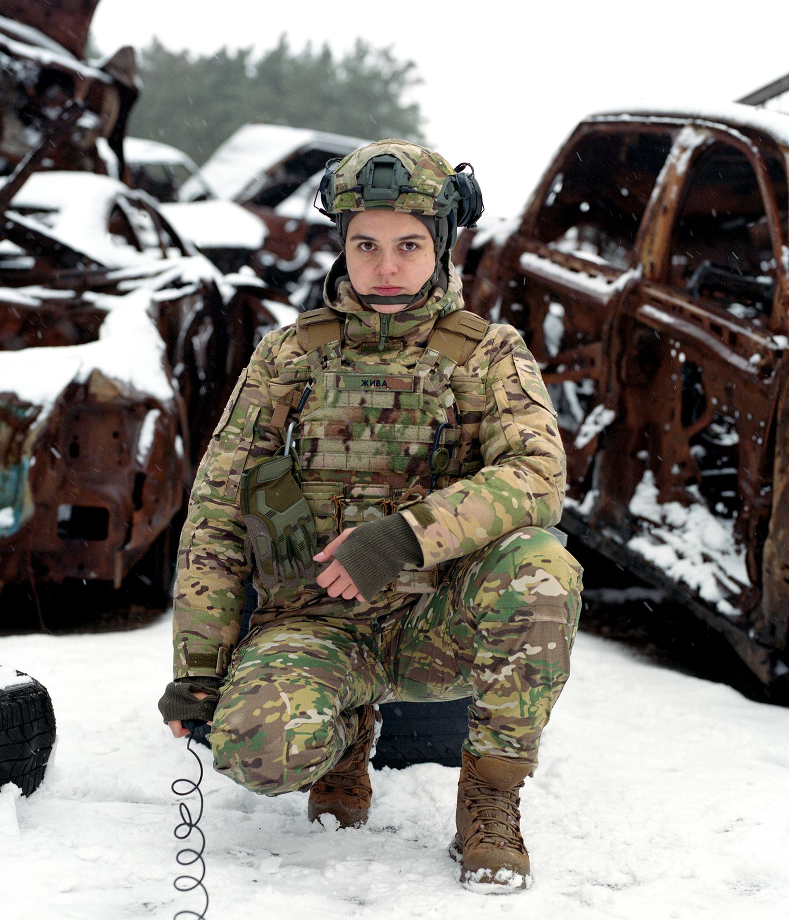 Images may contain Ana María Rey clothing shoes military uniform helmet and soldiers