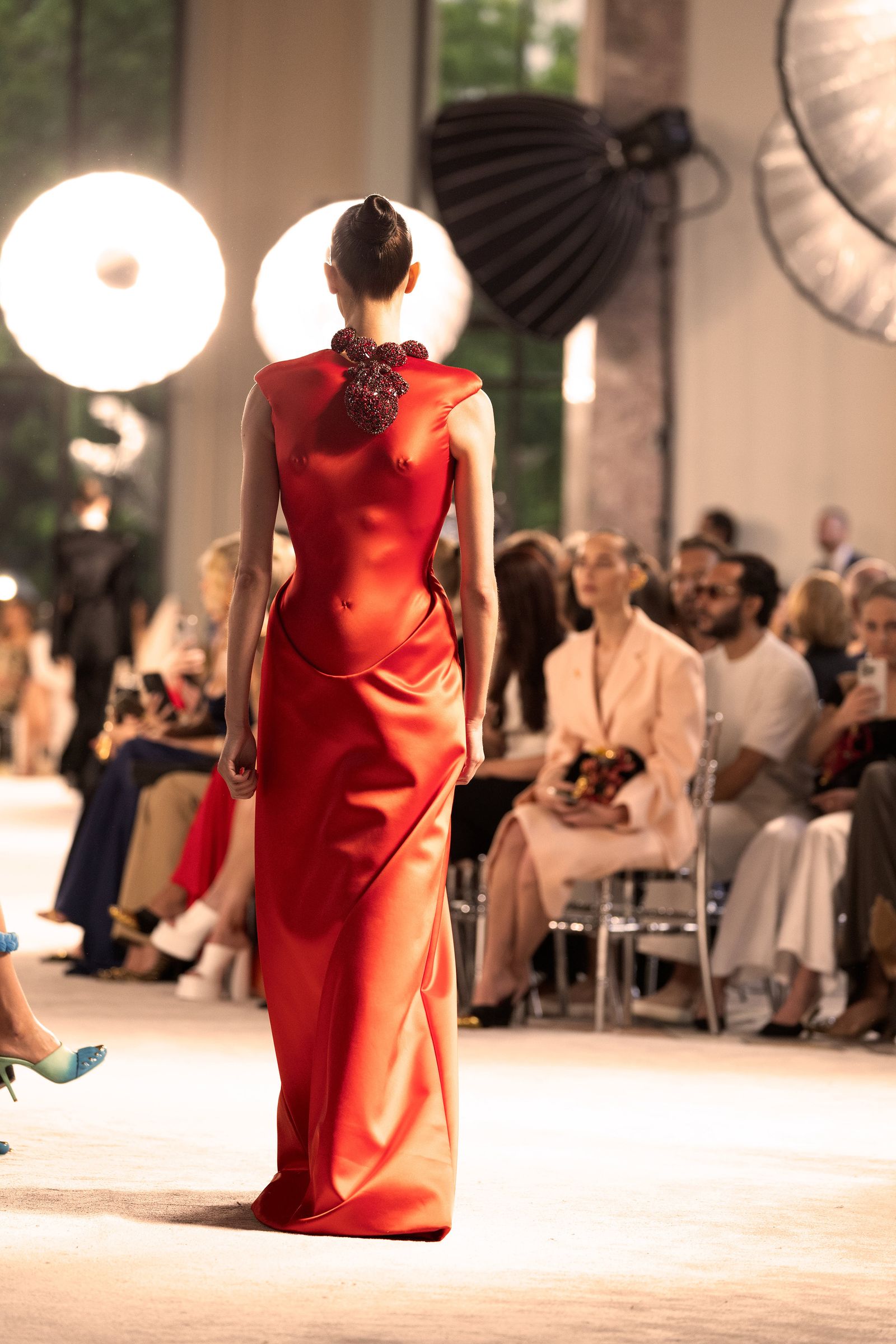 Images may contain Isabel Lucas Bill Kenney Clothing Dress Evening Dress Formal Clothing Fashion Dresses and Footwear