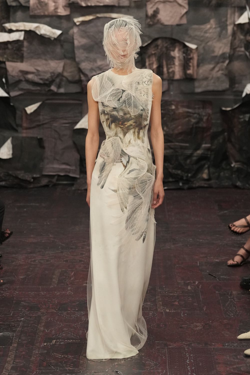 Images may contain adult wedding dress shoes sandals and formal wear