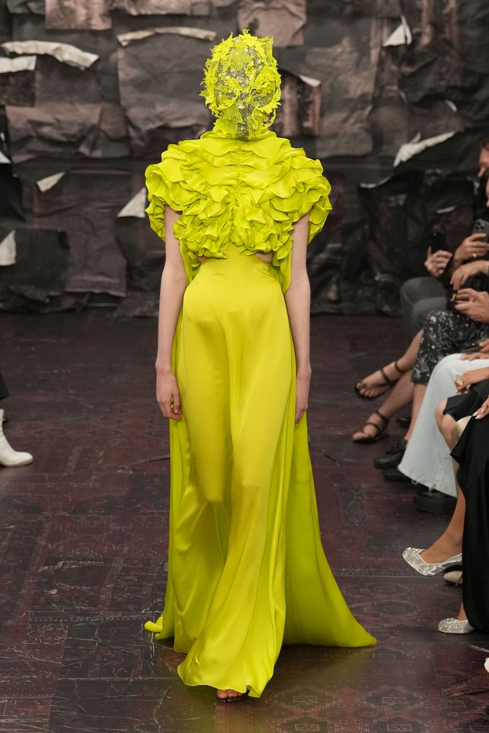 Images may contain clothing dress evening dress formally wearing footwear sandals adult shoes fashion and dresses