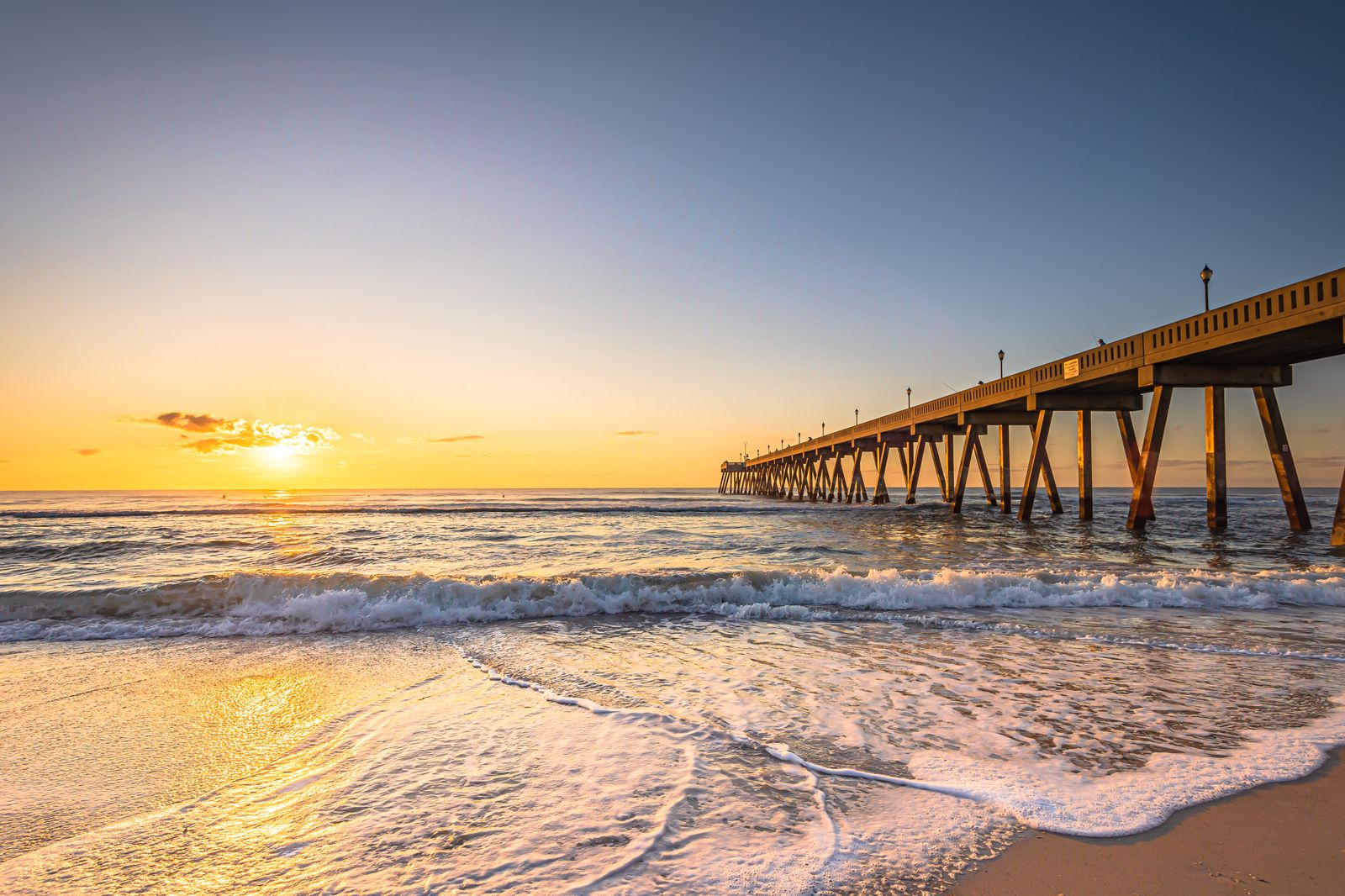 Images may contain seaside piers natural outdoor sky landscape horizon beach coast ocean and coastline