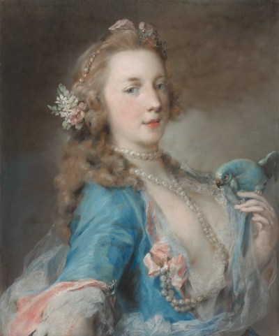 Rosalba Carriera, A Young Lady with a Parrot, c. 1730
