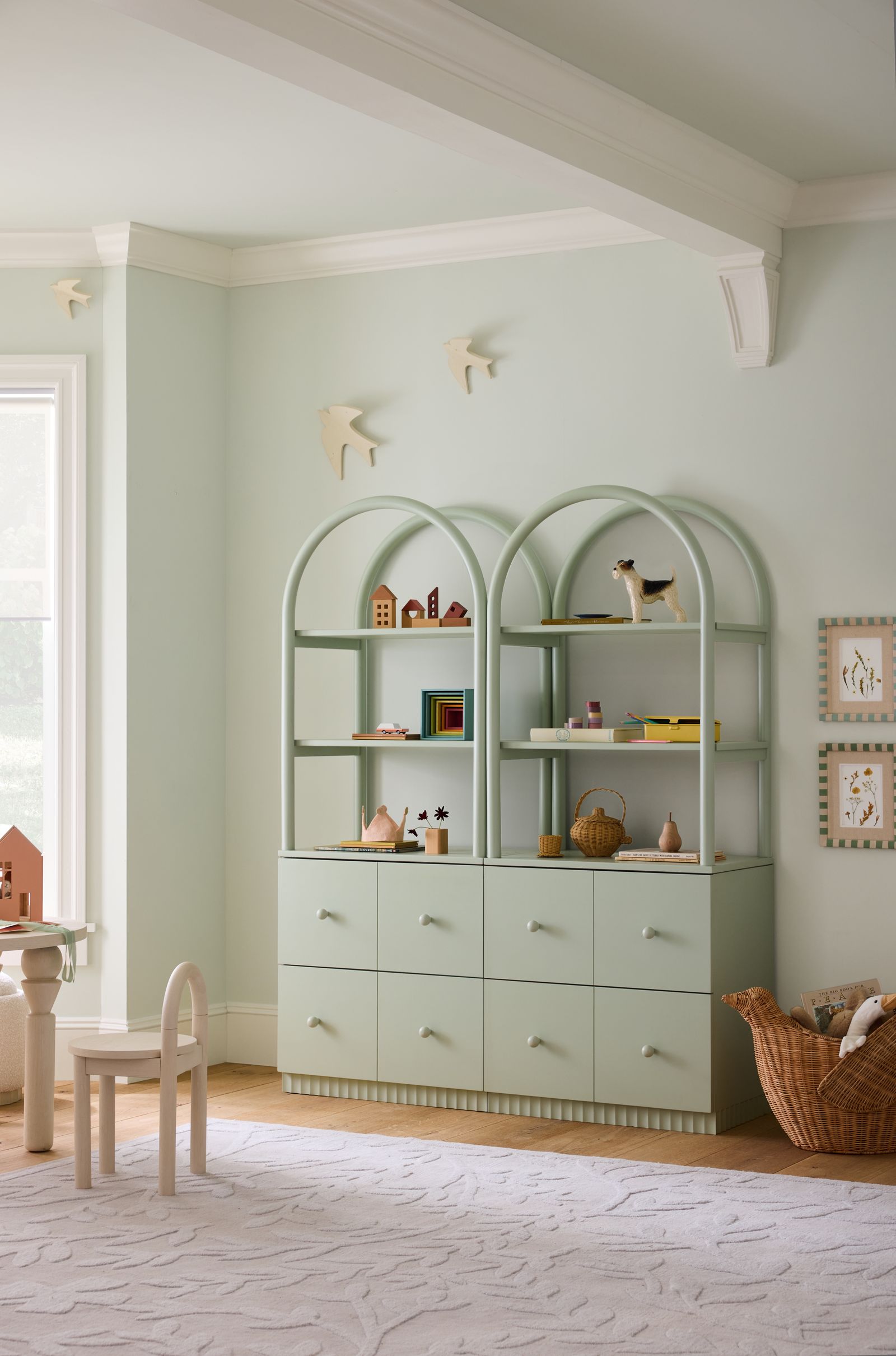 Images may contain furniture, home decoration, carpet, cupboard, art painting, chairs, table, animal, cat, mammal and pets
