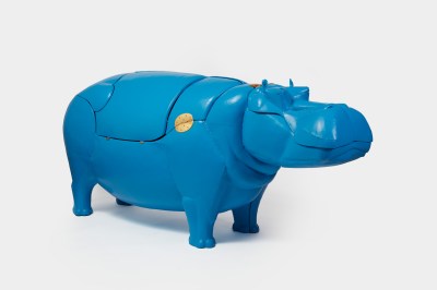 Abstract blue hippo sculpture by François-Xavier Lalanne.