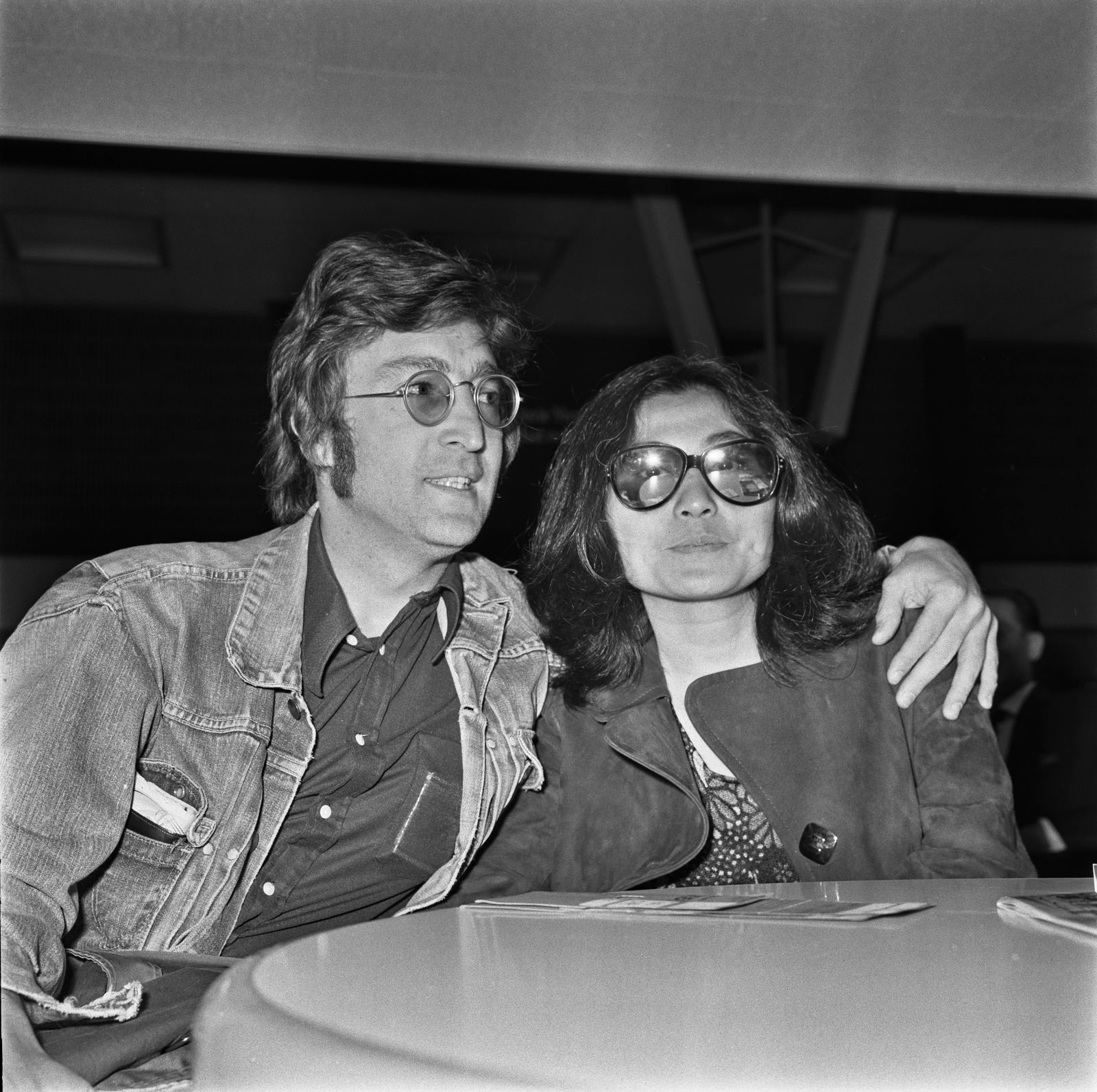 Images may contain John Lennon Yoko Ono clothing jacket face head photography portrait and accessories