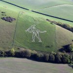 Aerial photo of Cerne Abbas Giant, 2001.