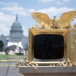 WASHINGTON, D.C. - June 26: A new artwork protests President Trump sits at the National Mall in Washington, D.C., June 26, 2025 (Photo by Marvin Joseph/The Washington Post by Getty Images)