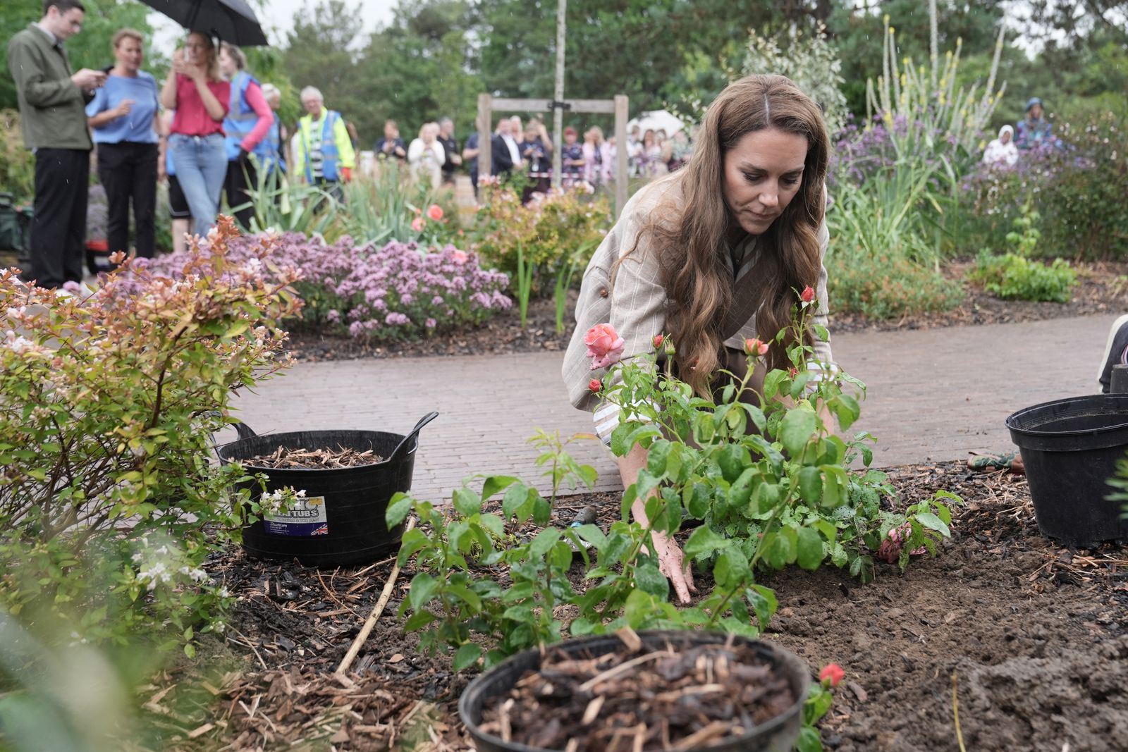 Princess Kate Middleton visits the welfare garden of RHS at Colchester Hospital