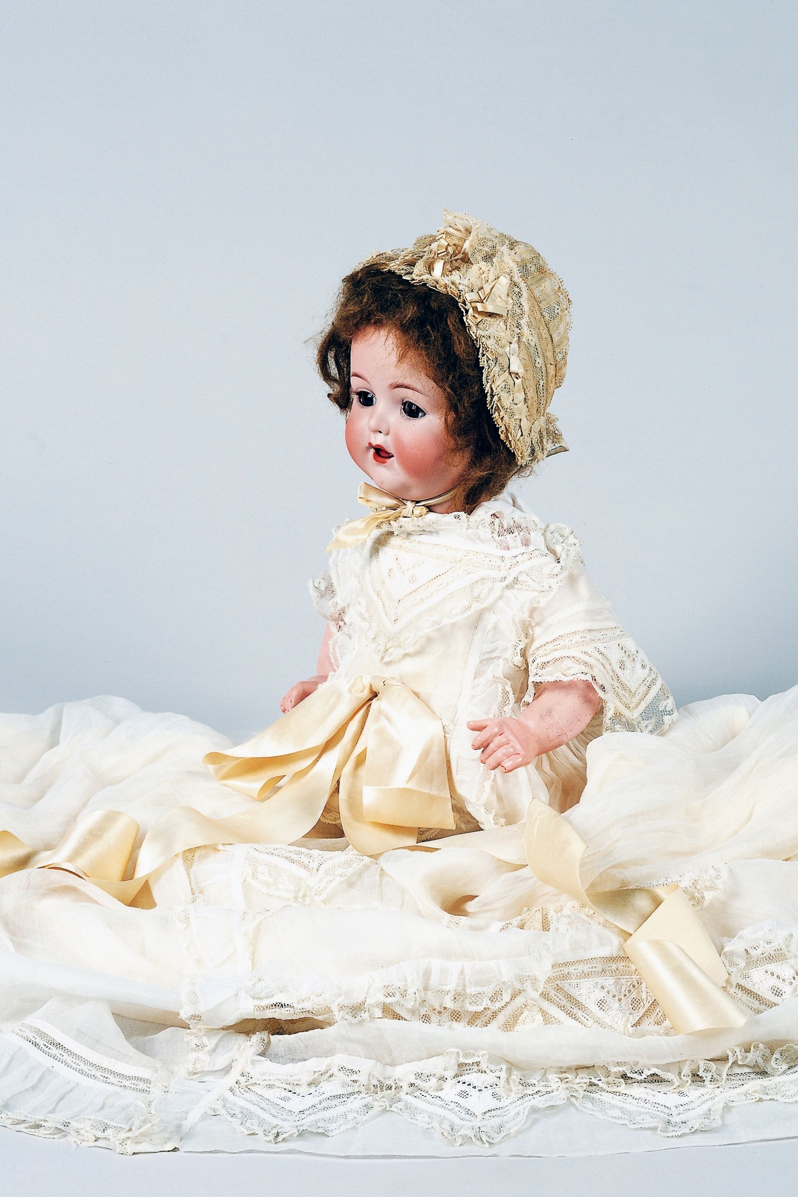 Images may contain clothes, hats, hats, adult wedding dress and formal wear