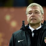 Monaco President Dmitry Rybolovlev in the French League Cup final between Monaco (ASM) and Paris Saint-Germain (PSG) at the Matmut Atlantique Stadium (PSG) in Bordeaux, southwestern France, March 31, 2018, March 31, 2018.