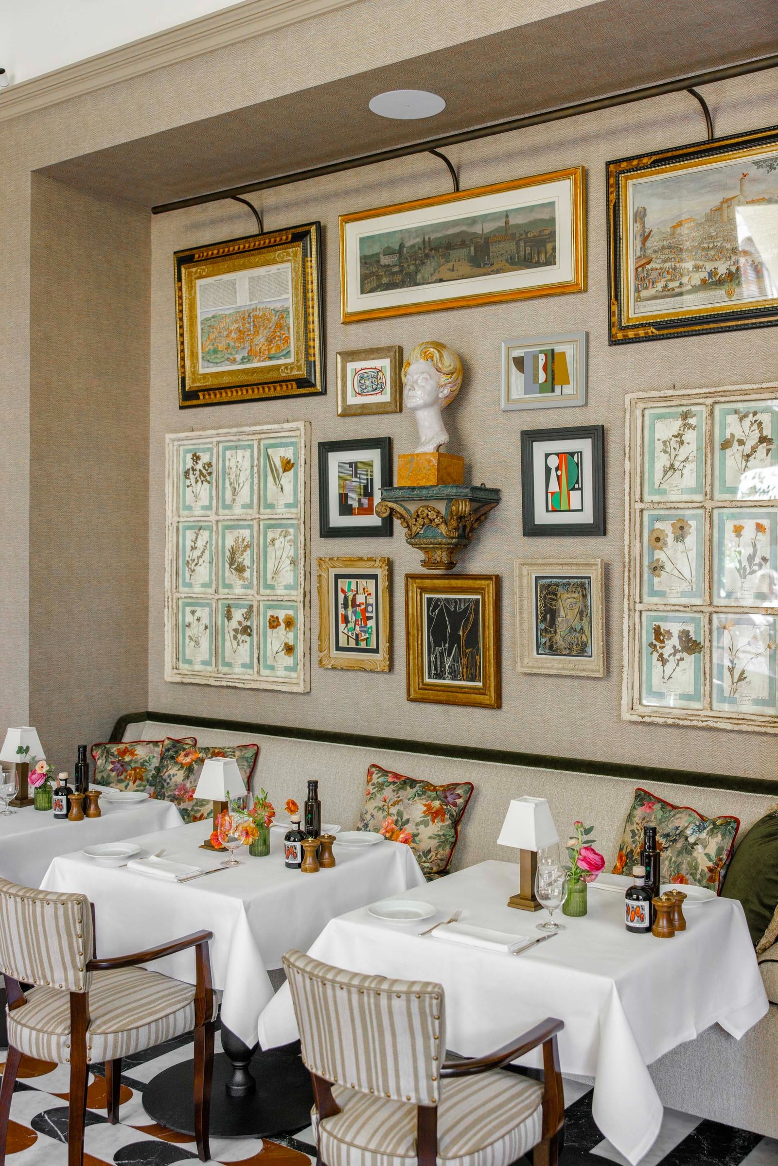 Images may contain architectural dining table furniture in indoor dining table lamps and dining room