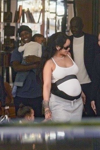 Rihanna and AAP Rocky leave the hotel and head to the airport with their kids