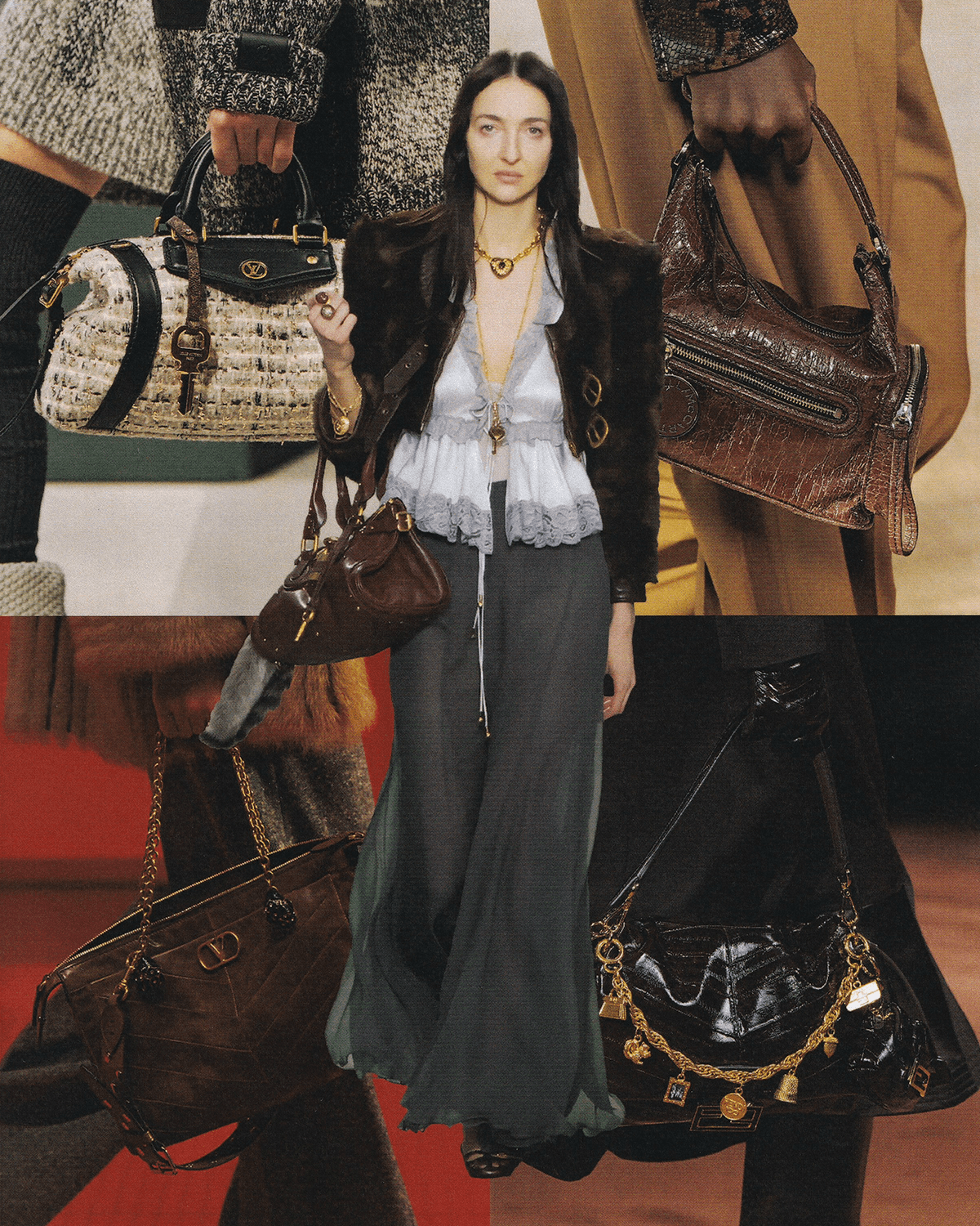 Images may contain Karine Berger Accessories Bag Handbag Wallet Adult Clothing Jacket Face and Head