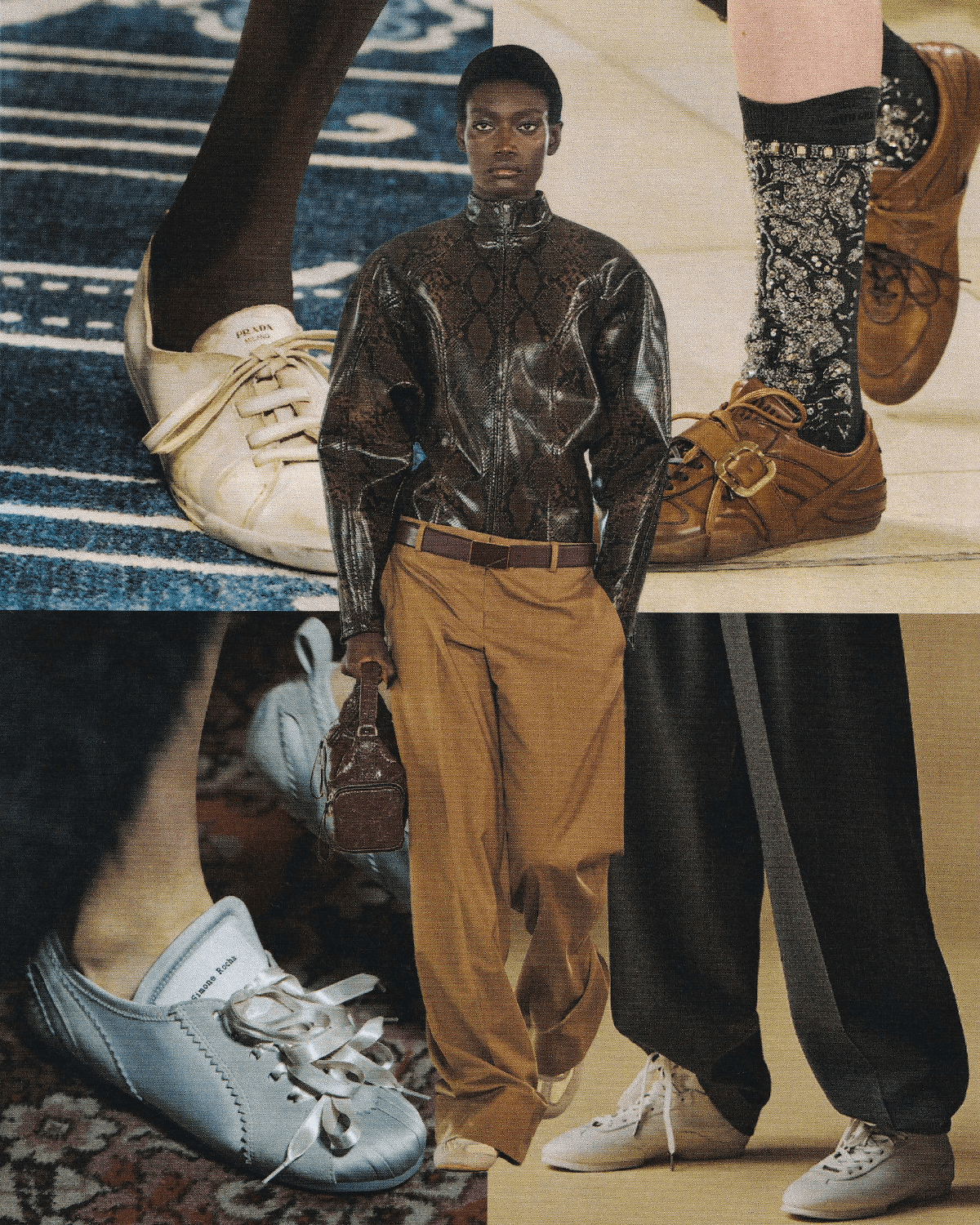 Images may contain Coumba Gawlo clothing shoes sneakers jacket adult socks jacket and face