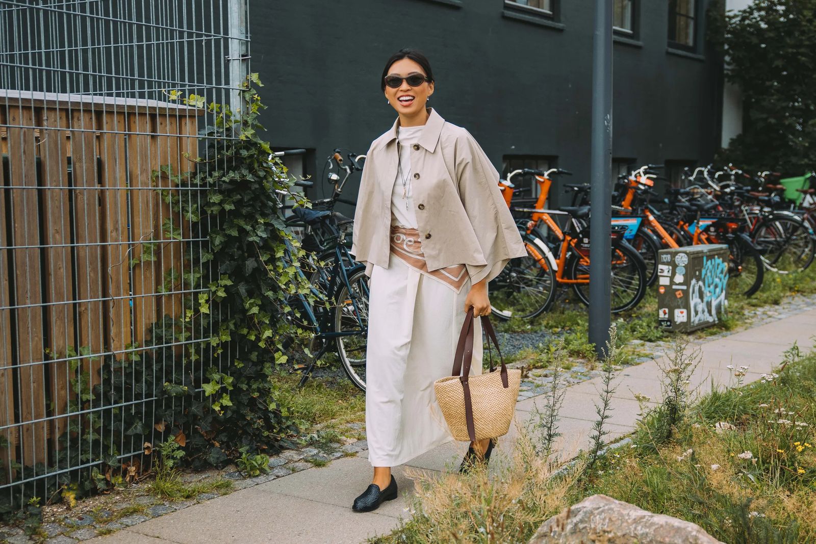 Images may contain Stefanie tan accessories bag handbag clothing shoes adult glasses and standing