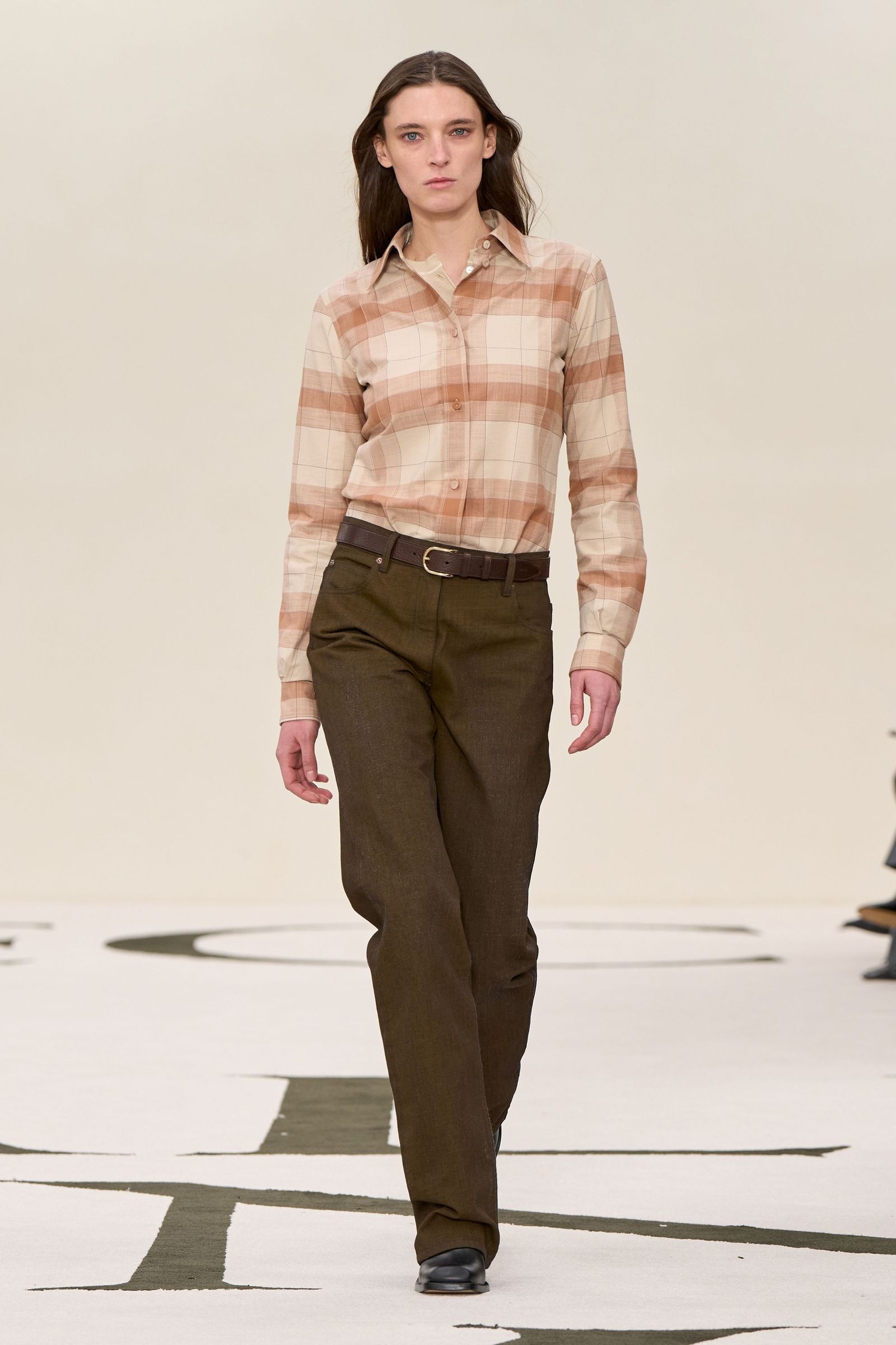 Images may contain Sophie Sumner Clothing Pants Shirt Shirt Adult Accessories and Belts